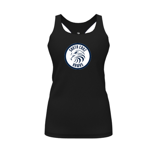 [CUS-DFW-RCBK-PER-BLK-FYS-LOGO2] Decker Racerback Tank Top (Female Youth S, Black, Logo 2)