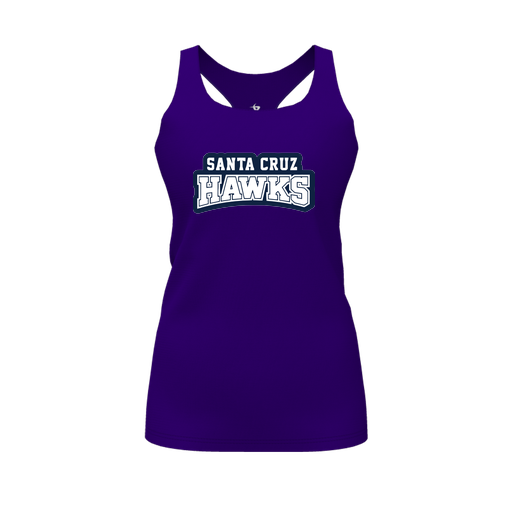 [FT0TRBPP-FYS-LOGO1] Decker Racerback Tank Top (Female Youth S, Purple, Logo 1)