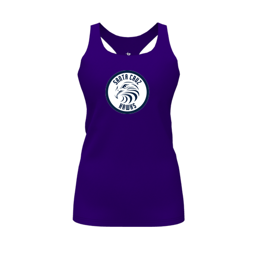 [CUS-DFW-RCBK-PER-PUR-FYS-LOGO2] Decker Racerback Tank Top (Female Youth S, Purple, Logo 2)