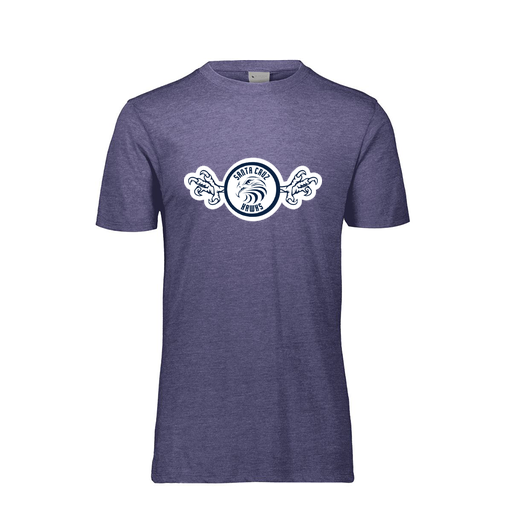 [FTSCUBNV-YS-LOGO3] Decker Youth Tri-Blend T-Shirt - Short Sleeve (Youth S, Navy, Logo 3)