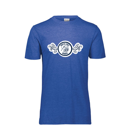 [FTSCUBRY-YS-LOGO3] Decker Youth Tri-Blend T-Shirt - Short Sleeve (Youth S, Royal, Logo 3)