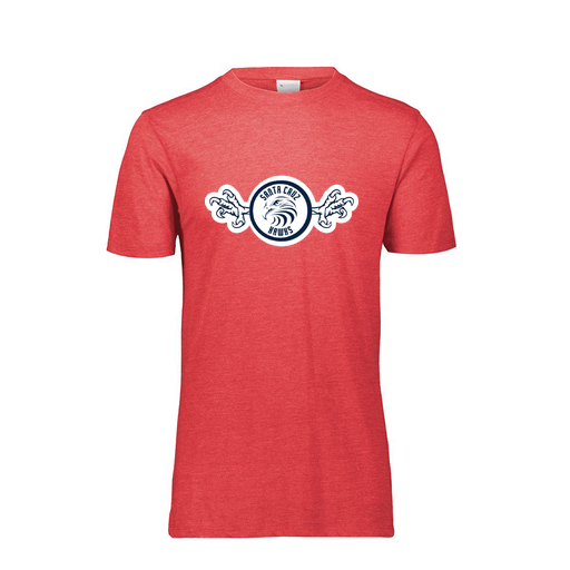 [FTSCUBRD-YS-LOGO3] Decker Youth Tri-Blend T-Shirt - Short Sleeve (Youth S, Red, Logo 3)