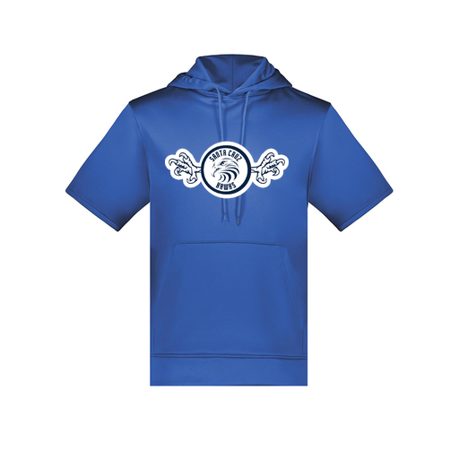 [6871.060.S-LOGO3] Men's Dri Fit Short Sleeve Hoodie (Adult S, Royal, Logo 3)