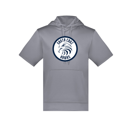 [6871.059.S-LOGO2] Men's Dri Fit Short Sleeve Hoodie (Adult S, Gray, Logo 2)