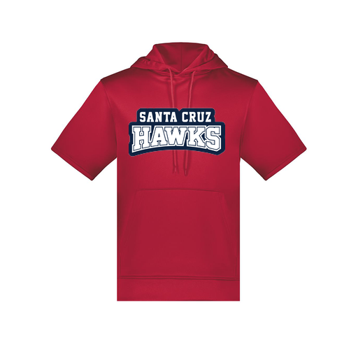 [6871.083.S-LOGO1] Men's Dri Fit Short Sleeve Hoodie (Adult S, Red, Logo 1)