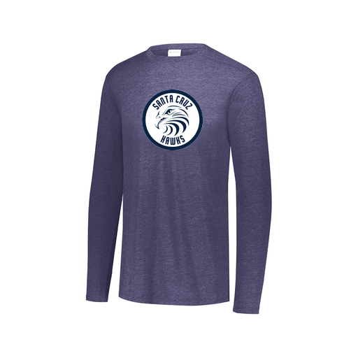 [FTLCUBNV-AXS-LOGO2] Decker Men's Tri-Blend T-Shirt - Long Sleeve (Adult XS, Navy, Logo 2)