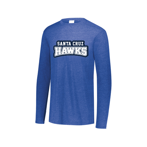 [FTLCUBRY-AXS-LOGO1] Decker Men's Tri-Blend T-Shirt - Long Sleeve (Adult XS, Royal, Logo 1)