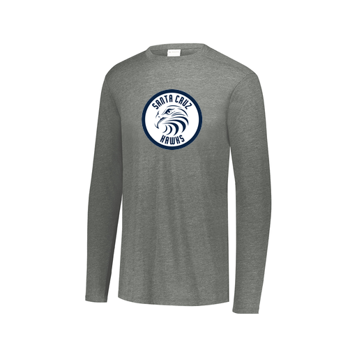 [FTLCUBGY-AXS-LOGO2] Decker Men's Tri-Blend T-Shirt - Long Sleeve (Adult XS, Gray, Logo 2)