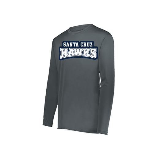 [222823.059.S-LOGO1] Youth LS Smooth Sport Shirt (Youth S, Gray, Logo 1)