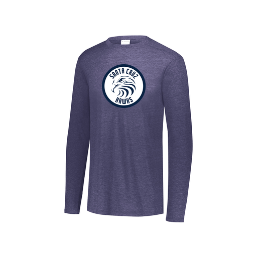 [FTLCUBNV-YS-LOGO2] Decker Youth Tri-Blend T-Shirt - Long Sleeve (Youth S, Navy, Logo 2)
