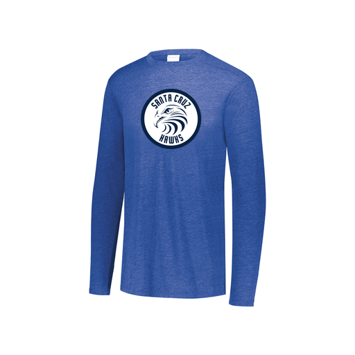 [FTLCUBRY-YS-LOGO2] Decker Youth Tri-Blend T-Shirt - Long Sleeve (Youth S, Royal, Logo 2)