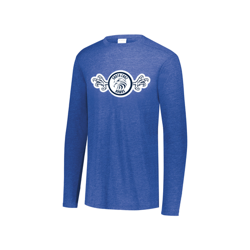 [FTLCUBRY-YS-LOGO3] Decker Youth Tri-Blend T-Shirt - Long Sleeve (Youth S, Royal, Logo 3)