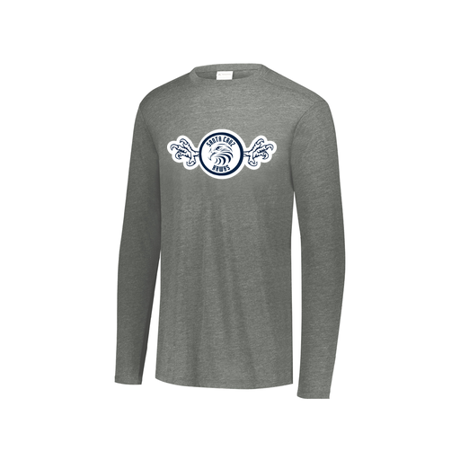 [FTLCUBGY-YS-LOGO3] Decker Youth Tri-Blend T-Shirt - Long Sleeve (Youth S, Gray, Logo 3)