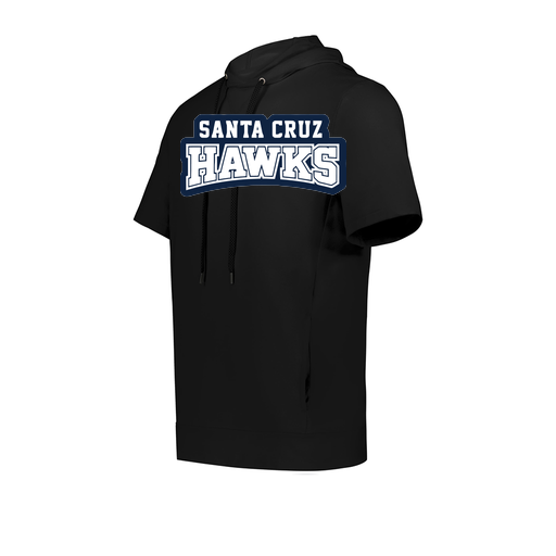[222605.080.S-LOGO1] YOUTH VENTURA SOFT KNIT SHORT SLEEVE HOODIE (Youth S, Black, Logo 1)
