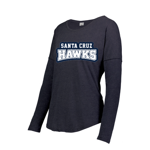 [FTLCUBNV-FAXS-LOGO1] Decker Women's Tri-Blend T-Shirt - Long Sleeve (Female Adult XS, Navy, Logo 1)