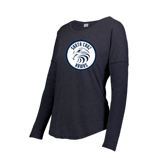 [FTLCUBNV-FAXS-LOGO2] Decker Women's Tri-Blend T-Shirt - Long Sleeve (Female Adult XS, Navy, Logo 2)