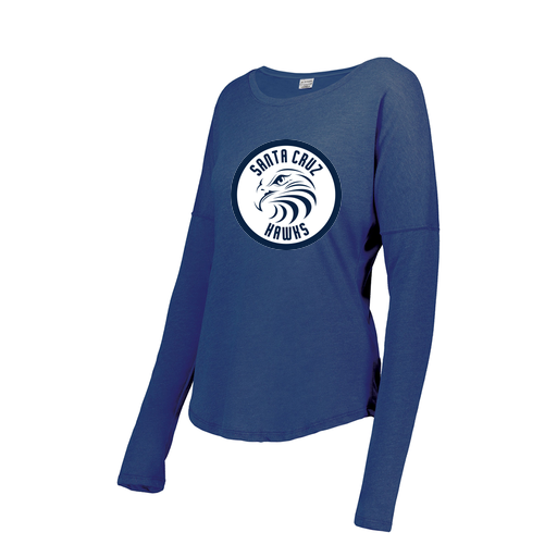 [FTLCUBRY-FAXS-LOGO2] Decker Women's Tri-Blend T-Shirt - Long Sleeve (Female Adult XS, Royal, Logo 2)