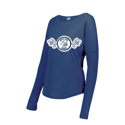 [FTLCUBRY-FAXS-LOGO3] Decker Women's Tri-Blend T-Shirt - Long Sleeve (Female Adult XS, Royal, Logo 3)